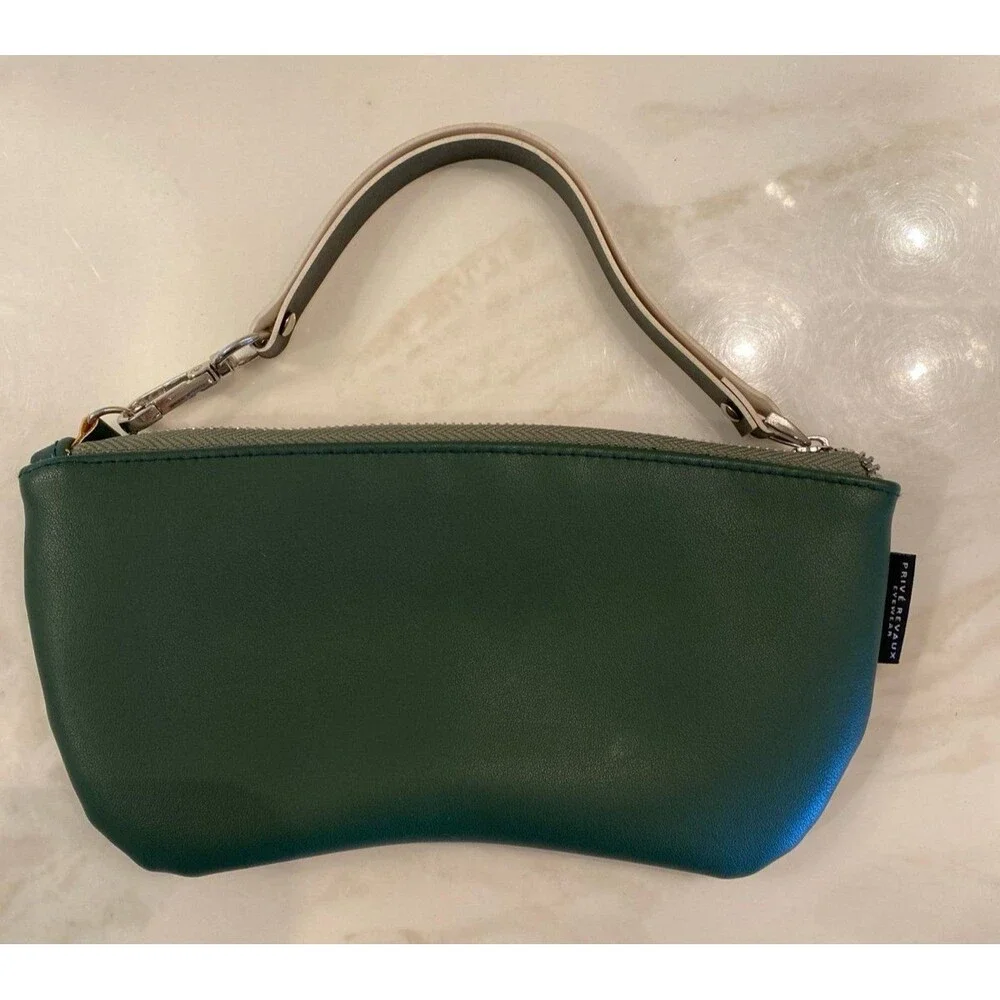 Prive Revaux Eyeglass Case Zipper Closure with‎ Strap Green  Sunglasses Readers